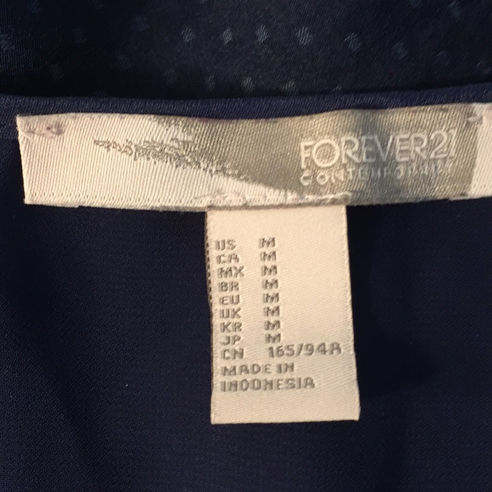 {Forever 21} Navy Tank w/Polka Dots Size M - Picture 4 of 5